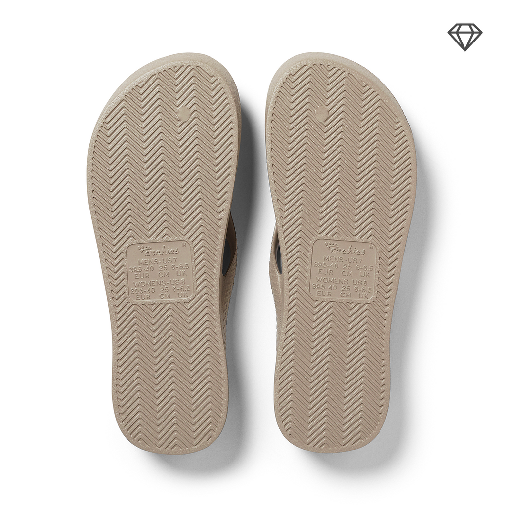Arch Support Flip Flops - Classic - Crystal Taupe