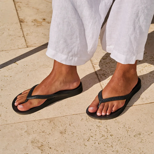 Arch Support Flip Flops - Classic - Black